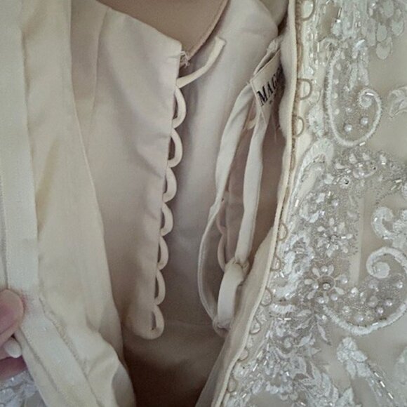 Maggie Sottero Wedding Dress Malina size 12 Ivory/Gold/Pewter - Picture 7 of 11